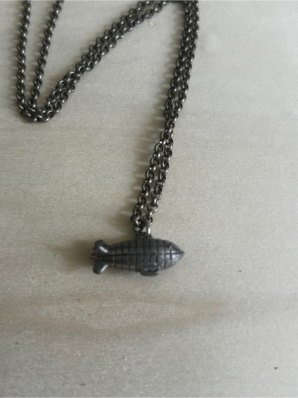 Steampunk Airship Pendant Necklace in Gunmetal